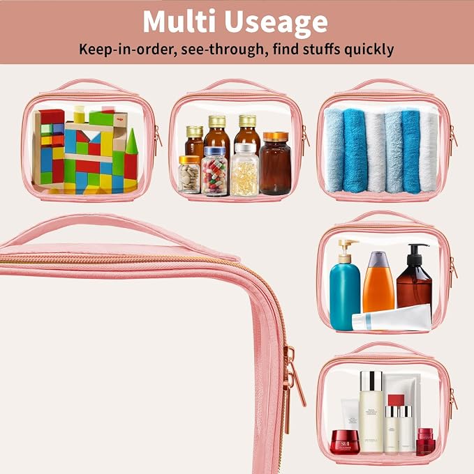 Travel Toiletry Bag, 2 Pack Clear Makeup Bags - Image 3