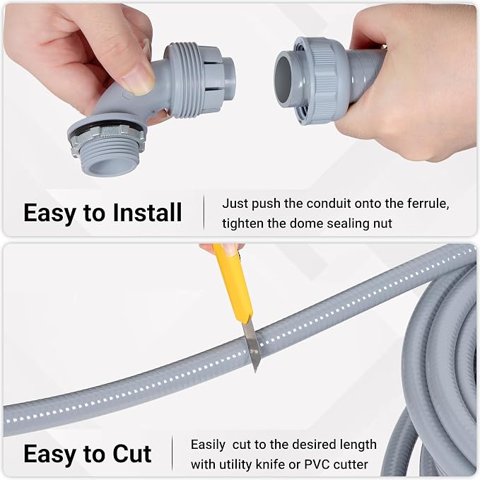Neoaider 3/4 Inch 100FT Liquid Tight Conduit Kit | Flexible Non Metallic - Image 6