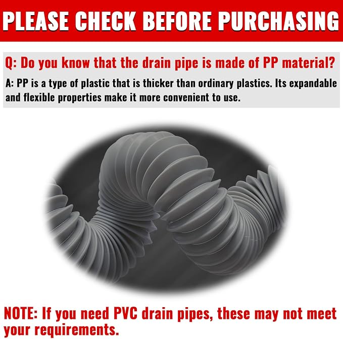 VIVIDA 1-1/2" Kitchen Sink Drain Pipe 2-Pack, Flexible Sink P Trap - Image 4