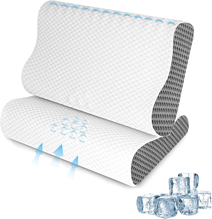 2 Pack Memory Foam Cooling Bed Pillows by SUFOR