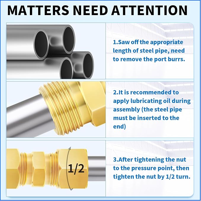 ChillWaves Brass Compression Tube Fitting, 1/8" OD x 1/8" OD Compression Union - Image 5
