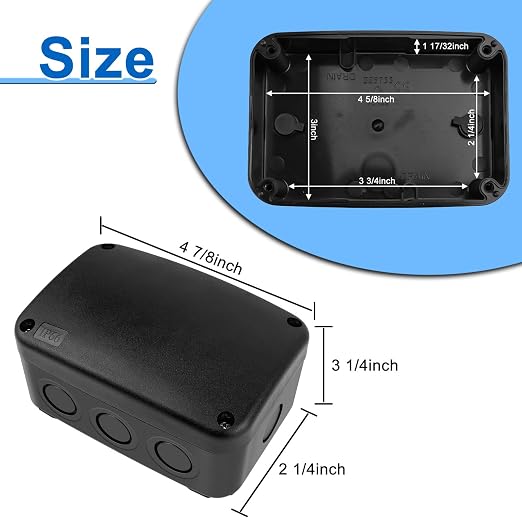 Black Project Box ABS Plastic Junction Box IP66 Waterproof Electrical Boxes | - Image 4