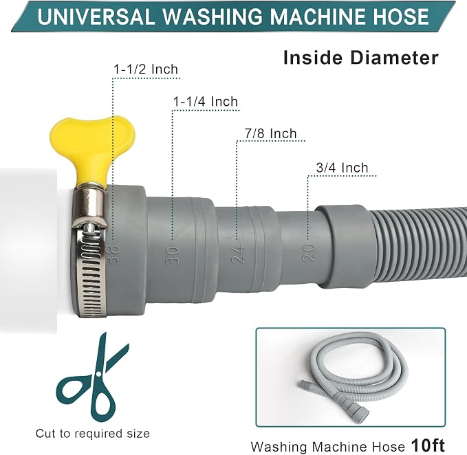 10FT Washing Machine Drain Hose Extension Kit - Image 2
