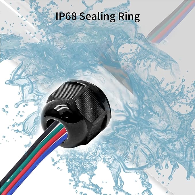 Bonsicoky 1/2" NPT Nylon Cable Glands, Adjustable Cord Grip, Strain Relief - Image 4