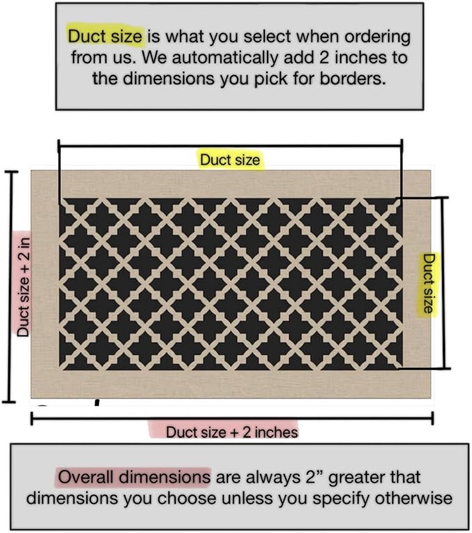 Vent Cover for walls and ceiling Custom Size Fan cover Wall Register Ceiling - Image 2