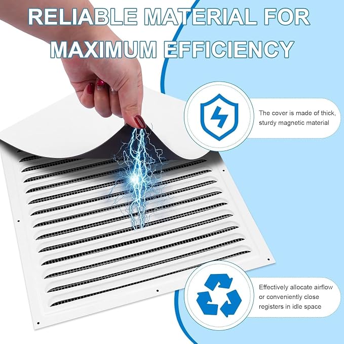 Square Magnetic Vent Covers, Extra Strong Magnets, 13.75" x13.75", Fits Steel - Image 5