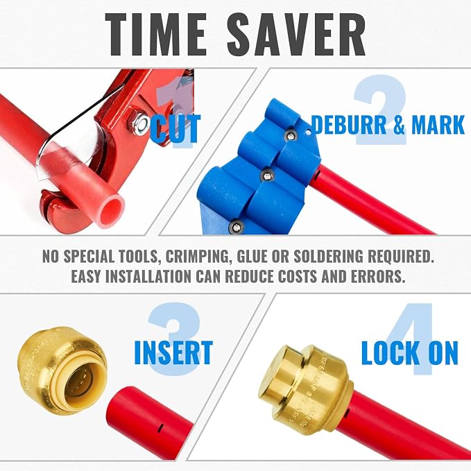 1/2-Inch End Cap, Push-Fit PEX Cap, - Image 5