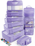 Veken 10 Set Packing Cubes for Travel Essential, Suitcase Organizer Bags in 4 by Veken