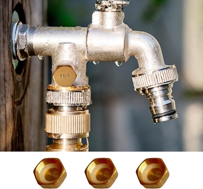 Brass Pipe End Caps, 1/2" NPT Hex Compression Cap Female Pipe Fitting Plumbing - Image 5