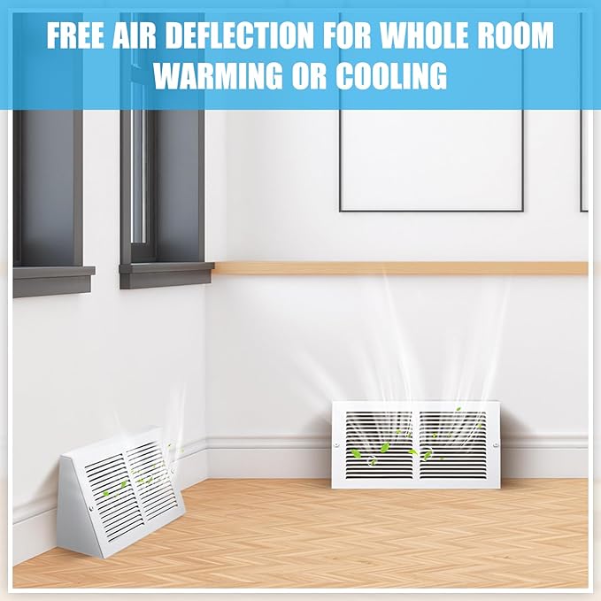 Honeydak 4 Pack Baseboard Register Vent Covers 14" x 6" Duct Opening - Image 5