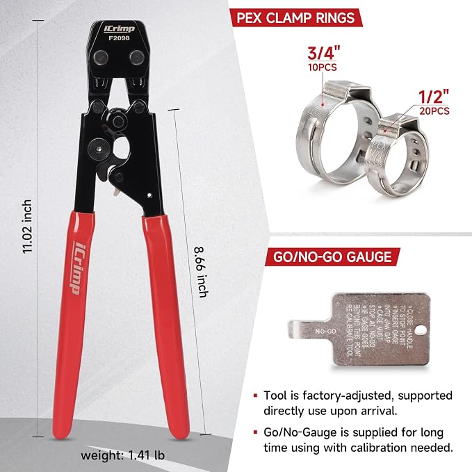 iCrimp PEX Pipe Clamp Crimping Tool Kit - Image 8