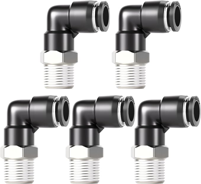 TAILONZ 12mm x 1/4" NPT Push to Connect Elbow Fitting 5pcs | Copper&Plastic - Image 8
