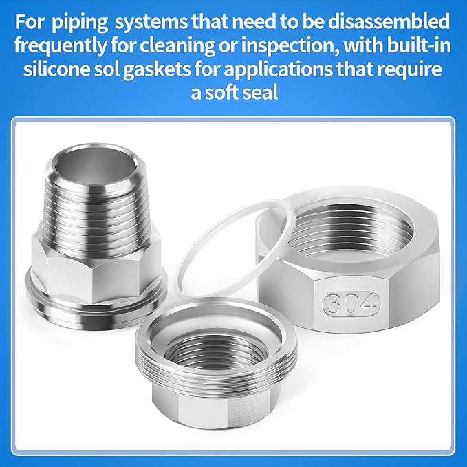 ChillWaves 304 Stainless steel Cast Pipe Fitting, Union，1-1/2" NPT Male x - Image 5