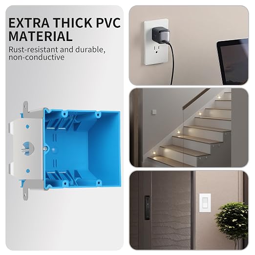 2 Gang Adjustable Plastic Outlet Box, 34 cu. in., 6 Pack | 34 cu in adjustable - Image 4