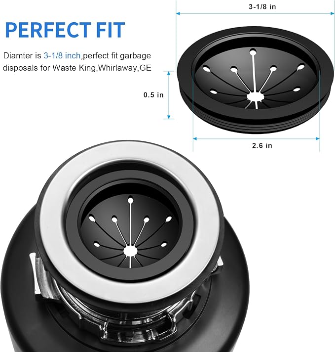RQYEKDO 3 1/8" Garbage Disposal Splash Guard EPDM Rubber Replacement Baffle - Image 4