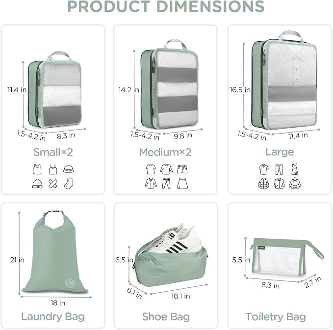 Cipway Compression Packing Cubes Mesh, Lightweight Luggage Organizer Bags - Image 5