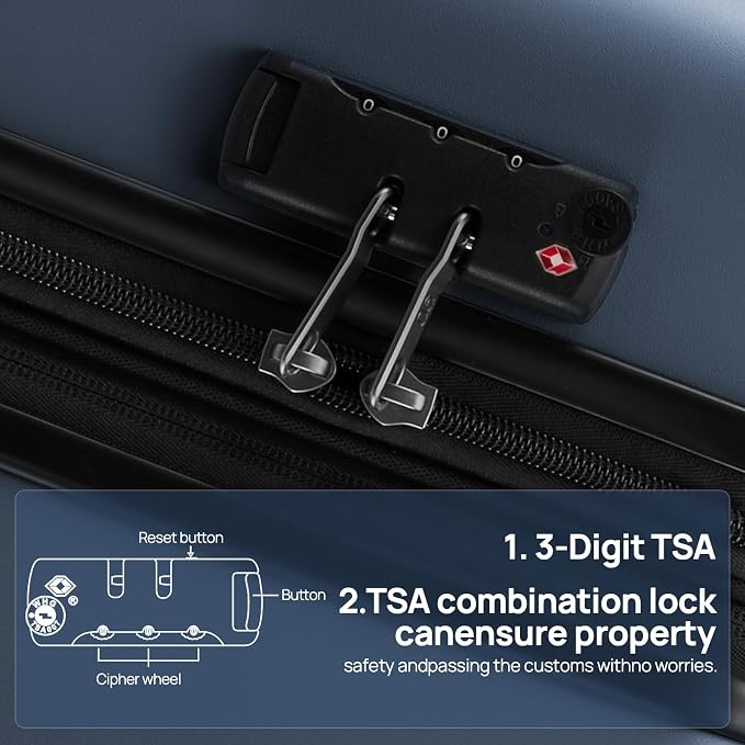 NINETYGO Medium Checked Luggage 24 Inch, Checking In Luggage - Image 4