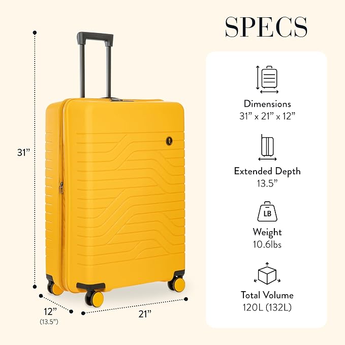 Bric's B|Y Ulisse Spinner Suitcase, Expandable Hard Shell Luggage - Image 6