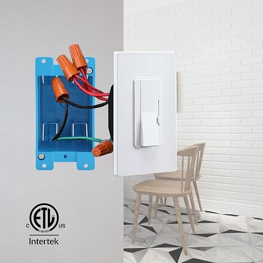 12 Pack Single Gang Electrical Outlet Box, Old Work Box, 14 Cubic Inch Plastic - Image 4