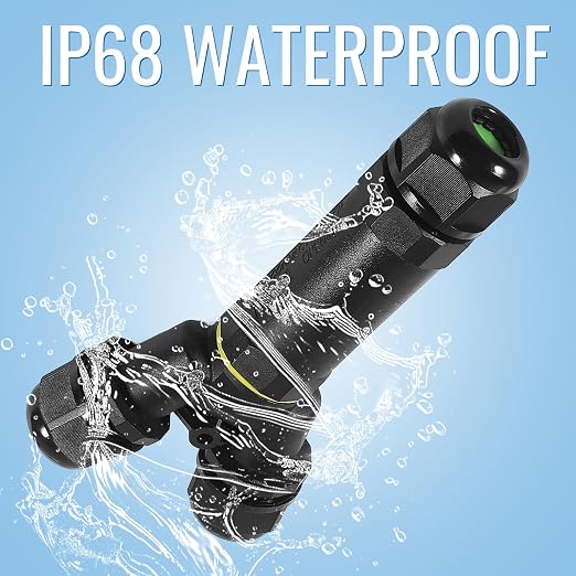 2PCS IP68 Waterproof Electrical Cable Connector, Outdoor 3 Way Y Shape Junction - Image 2
