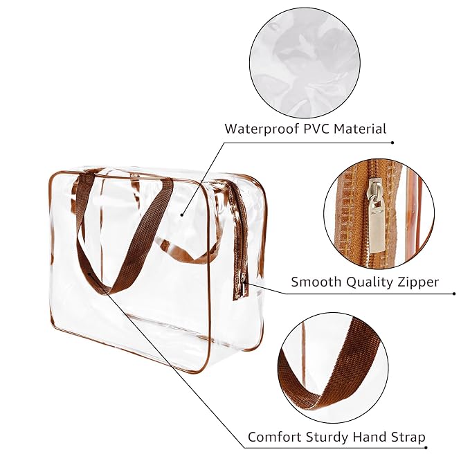 5Pcs Crystal Clear PVC Travel Toiletry Bag Kit - Image 5