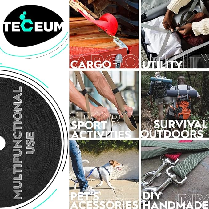 Webbing Strap, 3/4" to 2", 10-50 Yds, EDC gear, backpack repair and pet dog - Image 4