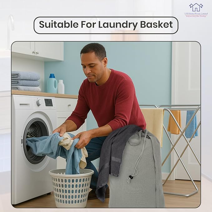 LFH Home Cotton Canvas Extra Large Laundry Bag - Image 5