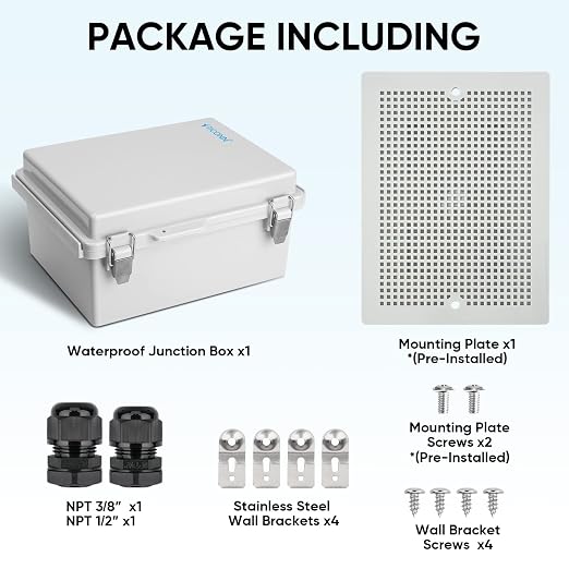 TICONN Outdoor Electrical Box Waterproof, ABS IP67 Junction Box Enclosure | - Image 4