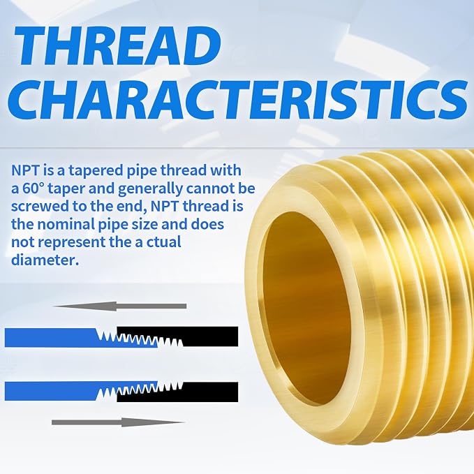 ChillWaves Brass Pipe Fitting, Long Nipple Pipe 1" NPT Male x 1" NPT Male - Image 6