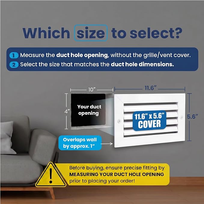 10x4 Aluminum Wall Ceiling Air Return Vent Cover HVAC Rustproof Grille - Image 2