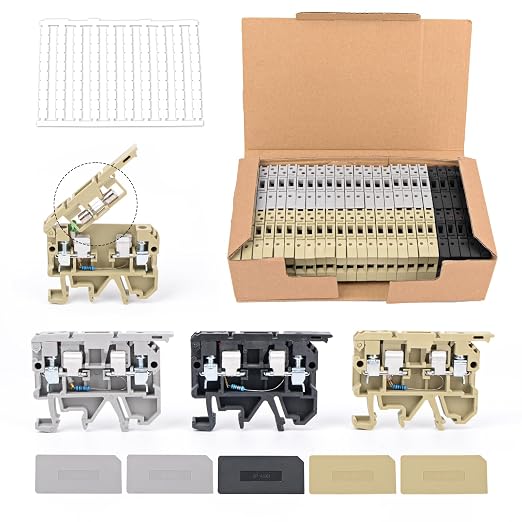 50Pcs DIN Rail Terminal Block Fuse Holder, by GUETNEU
