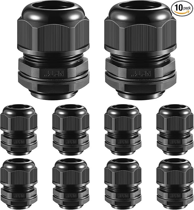 RTHIEAI 10 PCS 1" NPT Nylon Cable Gland Joints by RTHIEAI