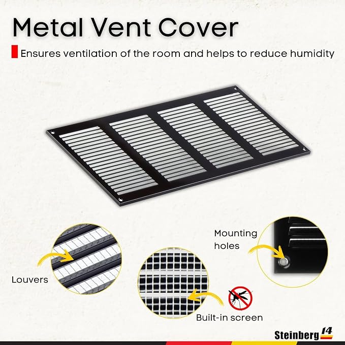 Steinberg14 Black Vent Cover 14x6 - Image 2