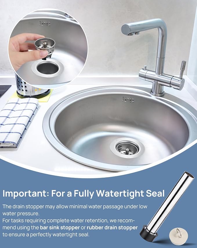 2-inch rv Sink Drain Kit, Bar Sink Drain Strainer Basket Assembly 2 PCS - Image 4