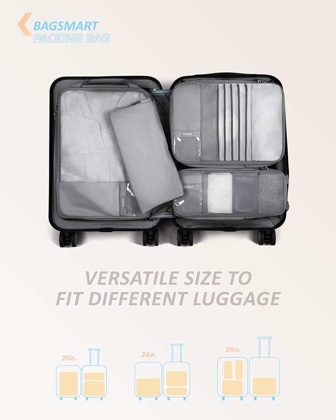 BAGSMART 6 Set /4 Set/2 Set Compression Packing Cubes - Image 3