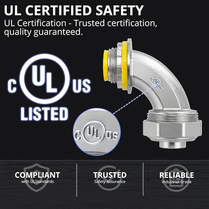 3/4" Liquid Tight Connector 90 Degree, corrosion resistant, 90° elbow, - Image 4
