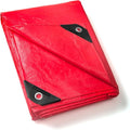 GUARD SHIELD Red Tarp 8x8 Feet Tarps High Visibility Outdoor Poly Cover by GUARDSHIELD