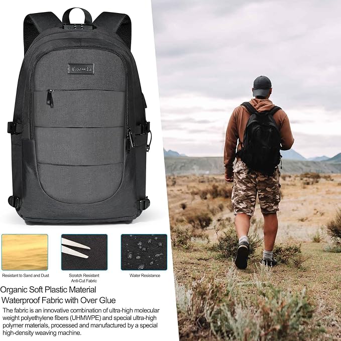 Tzowla Travel Laptop Backpack Water Resistant Anti-Theft Bag - Image 7
