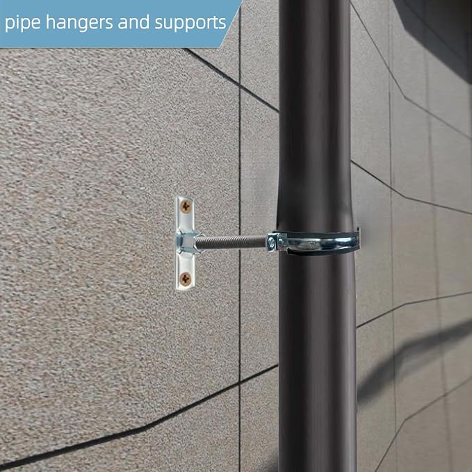 2 Sets Premium Adjustable Pipe Hanger Strap，Heavy Duty Galvanized Iron Stove - Image 9