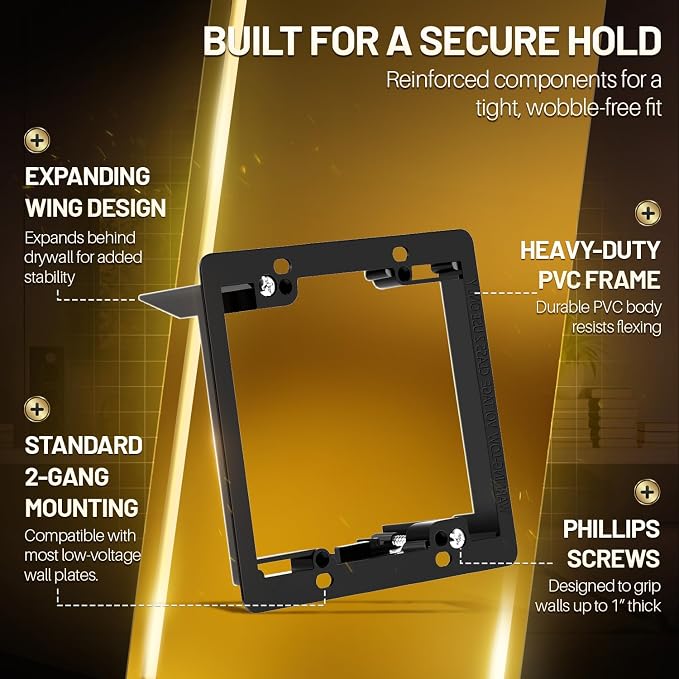 TNP 1 Gang Low Voltage Mounting Bracket, Old Work Drywall Box, coax and speaker - Image 8