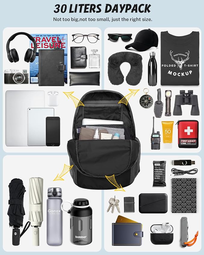 Gonex 30L Ultra Lightweight Packable Backpack, Handy Foldable Daypack - Image 2