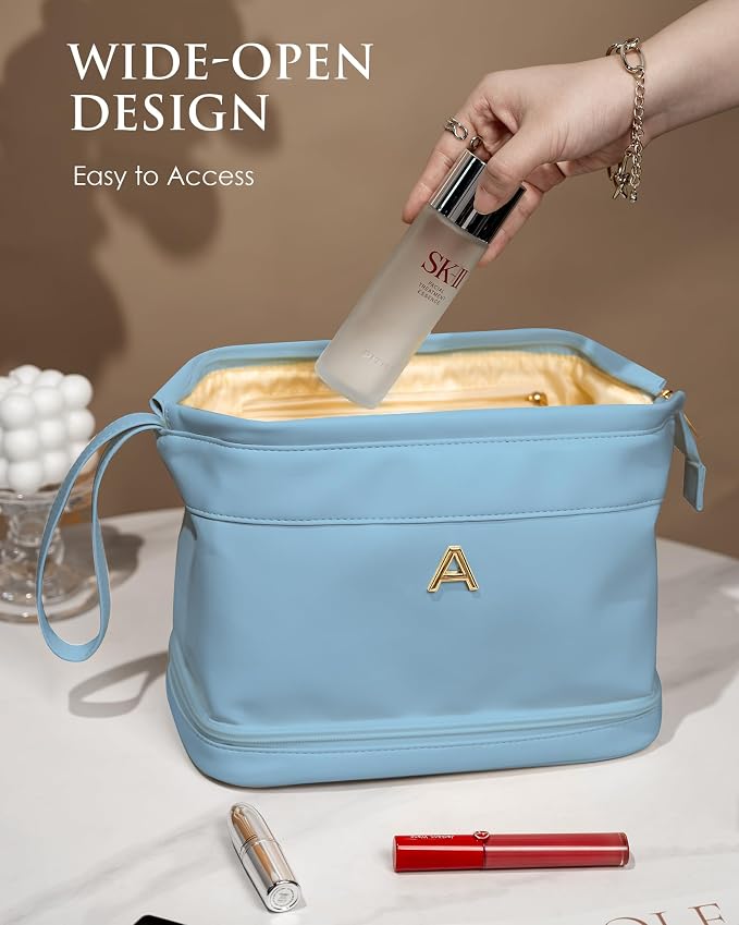 Travel Essentials for Friends Female Mom, Personalized Makeup Bag, Double Layer - Image 3