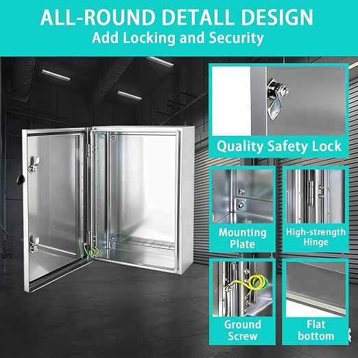 Yongchen Electrical Enclosure 24x16x12 Inch 304 Stainless Steel Enclosure IP66 - Image 4