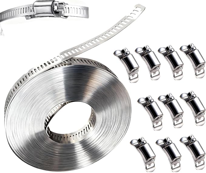 Hose Clamp Kit, 12 FT 304 Stainless Steel, Cut-to-Size by ALLWIN