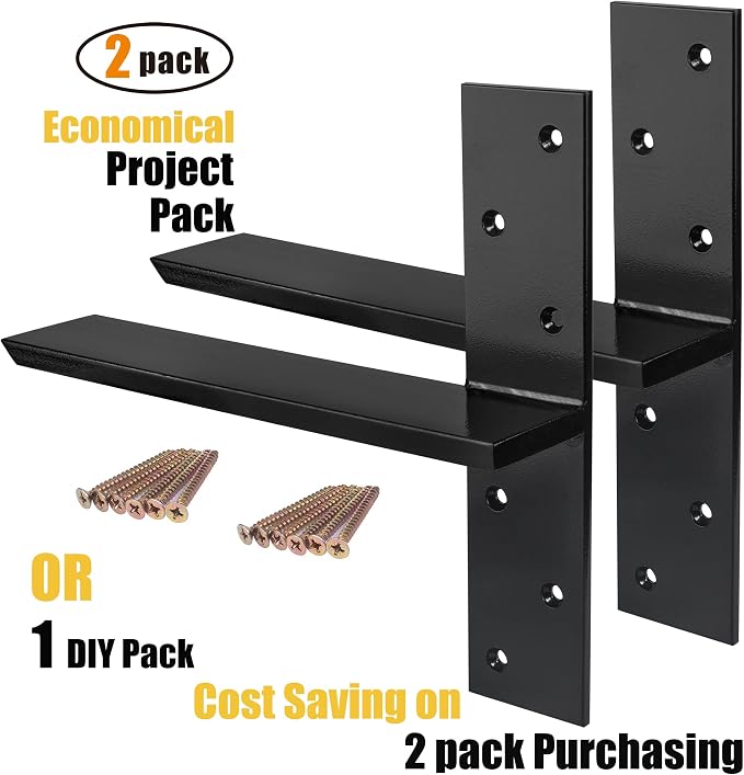 Free Hanging T Shelf Bracket, Solid Heavy Duty Steel Knee Wall Hidden Granite - Image 2