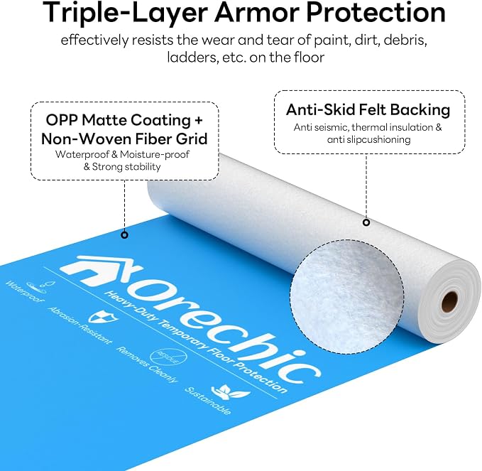 200 GSM Heavy-Duty Temporary Floor Protection, Plastic Floor Protector - Image 6