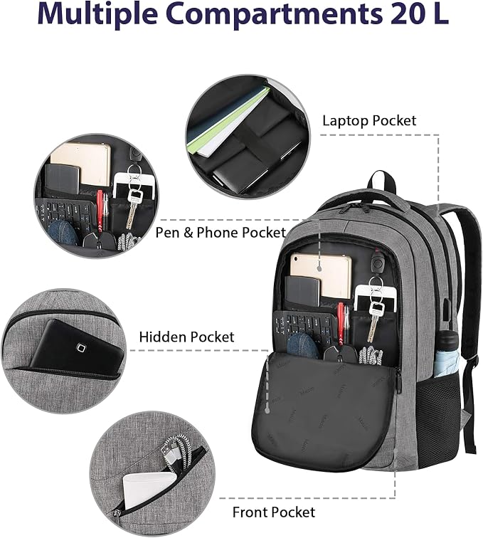 MATEIN Laptop Backpack 15.6 Inch, 20 L Personal Item Bag Airport Approved - Image 9