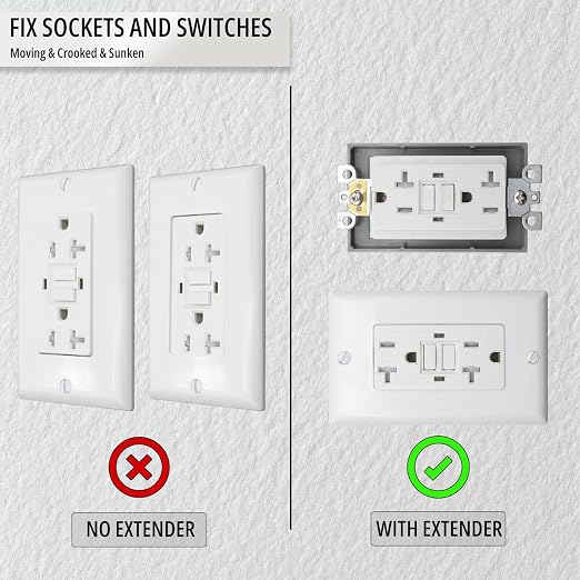 1 Gang Outlet Box Extender, switches. Gray. Screws included. - Image 5