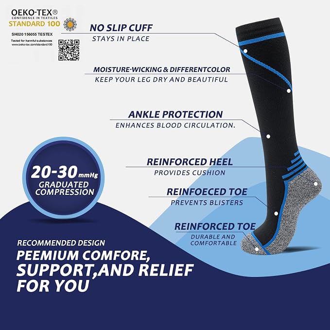 fenglaoda 8 Pairs Compression Socks - Image 3