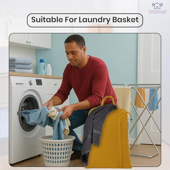 LFH Home Cotton Canvas Large Laundry Bag - Image 5